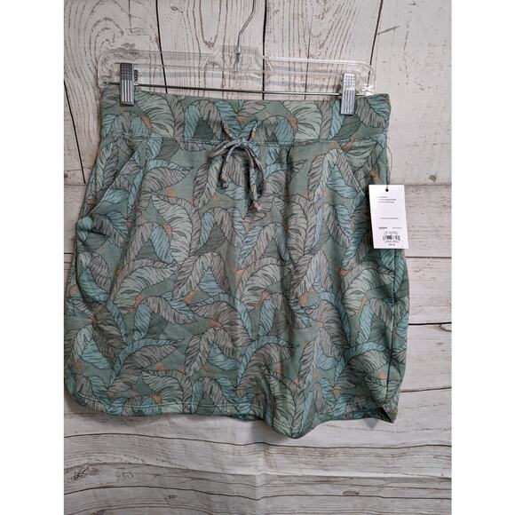 NEW Nine West Tropical Leaf Print Skirt Size S 17" l Green Pockets - Picture 1 of 6